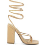 PIRI TOE RING TIE UP BLOCK SANDALS