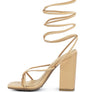 PIRI TOE RING TIE UP BLOCK SANDALS