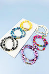 DOG MOM REUBBER BEADS BRACELET SET