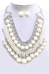 Mix Beads Statement Necklace Set