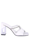 FINEAPPLE CRYSTAL LOOP MID HEEL SANDALS