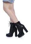 YETI HIGH HEEL LACE-UP BIKER BOOT