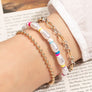 Pearl and chain multi color bracelets set