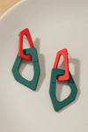 Organic shape chunky link drop earrings