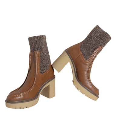 Diona J Oasis Society Melanie Ribbed Platform Sock Ankle Boots for Women