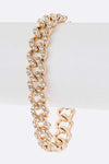 Crystal Cuban Chain Statement Bracelet