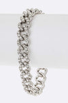 Crystal Cuban Chain Statement Bracelet