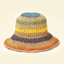 Packable crochet straw bucket hat
