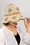 Packable crochet granny square bucket hat