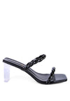 INAMORATA BRAIDED CORD MID HEEL SANDALS