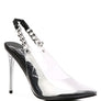 GODDESS HEELED CLEAR CHAIN SLINGBACK SANDAL