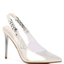 GODDESS HEELED CLEAR CHAIN SLINGBACK SANDAL