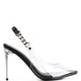 GODDESS HEELED CLEAR CHAIN SLINGBACK SANDAL