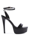 SWEETHEART CROC PLATFORM HIGH HEELED SANDALS