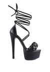 TWERK TIE-UP BRAIDED HIGH PLATFORM SANDALS