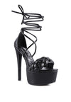 TWERK TIE-UP BRAIDED HIGH PLATFORM SANDALS