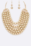 Layer Beads Statement Necklace Set