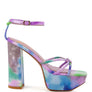 PRISMA TIE-DYE HIGH PLATFORM HEELED SANDALS