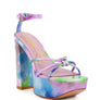 PRISMA TIE-DYE HIGH PLATFORM HEELED SANDALS