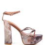 PRISMA TIE-DYE HIGH PLATFORM HEELED SANDALS