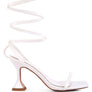 LEWK STRAPPY TIE UP SPOOL HEEL SANDALS