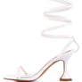 LEWK STRAPPY TIE UP SPOOL HEEL SANDALS