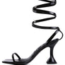LEWK STRAPPY TIE UP SPOOL HEEL SANDALS