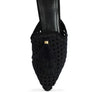 MIRIAM Woven Metallic Tassel Flat Mules