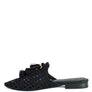 MIRIAM Woven Metallic Tassel Flat Mules