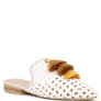 MIRIAM Woven Metallic Tassel Flat Mules