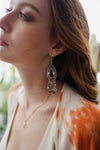 Carnelian Stone Multi-bead Teardrop Earrings
