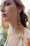 Carnelian Stone Multi-bead Teardrop Earrings