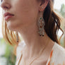 Carnelian Stone Multi-bead Teardrop Earrings