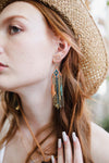 Mixed Bead Feather Chain Boho Earrings