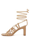 STRINGS ATTACH BRAIDED TIE UP BLOCK HEELED SANDAL