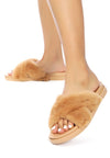 HOMEY FUR SLIP-ON FLATS