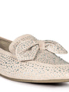 DEWDROPS EMBELLISHED CASUAL BOW LOAFERS