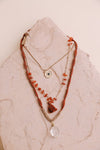 Carnelian & Crystal Multi-layer Tassel Necklace
