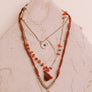 Carnelian & Crystal Multi-layer Tassel Necklace