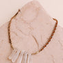Crystal Drop Necklace With Suede Chain Details