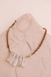 Crystal Drop Necklace With Suede Chain Details