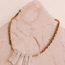 Crystal Drop Necklace With Suede Chain Details