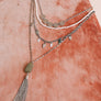 Jade Multi Layered Tassel Pendant Necklace