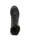 DOLON LACE-UP FUR COLLARED ANKLE BOOT