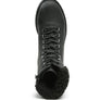 DOLON LACE-UP FUR COLLARED ANKLE BOOT