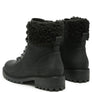 DOLON LACE-UP FUR COLLARED ANKLE BOOT