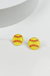 VARIETY OF SPORTS BALL EPOXY STUD EARRINGS