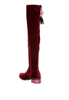 RUMPLE Velvet Over The Knee Clear Heel Boots