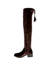 RUMPLE Velvet Over The Knee Clear Heel Boots