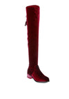 RUMPLE Velvet Over The Knee Clear Heel Boots